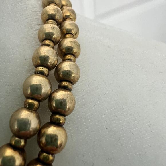 Modital Bijoux Sterling Silver Gold Bead Crystal Studded Floral Collar Necklace - Picture 5 of 11